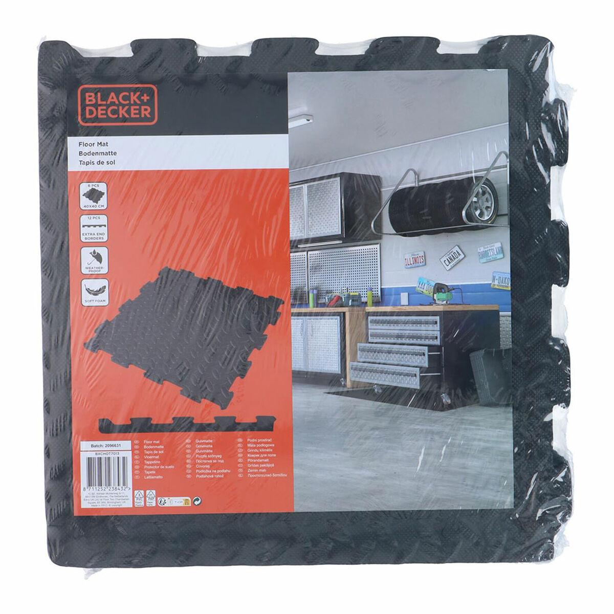 Eva Skumfliser Black & Decker Sort Eva Gummi 40 X 40 Cm 6 Dele