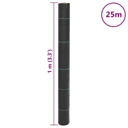 Ukrudtsdug i PP 1 x 25 m - sort