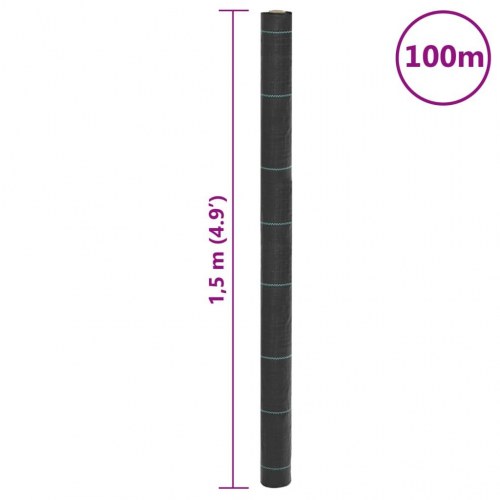 Ukrudtsmembran sort 1,5 × 100 m - PP 60 g/m²