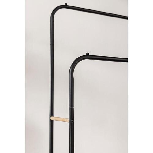 Newlux Hangy Duo 30 tøjstativ med dobbelt stang - sort metal, 115 × 50 × 150 cm