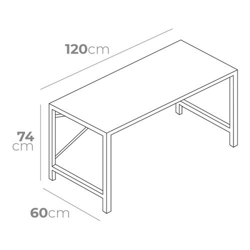 Skrivebord EDM 75195 Sort Træ Metal 120 x 60 x 74 cm