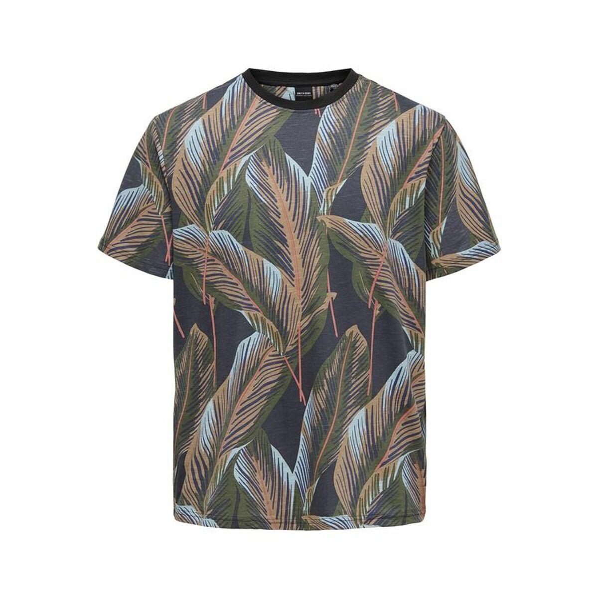 Kortærmet T Shirt Til Mænd Only & Sons Onskobe Reg Banana Leaf Sort Xl