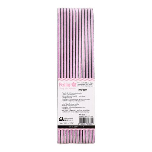 Neglefil Eurostil 100/180 Sort Med puder 12 enheder