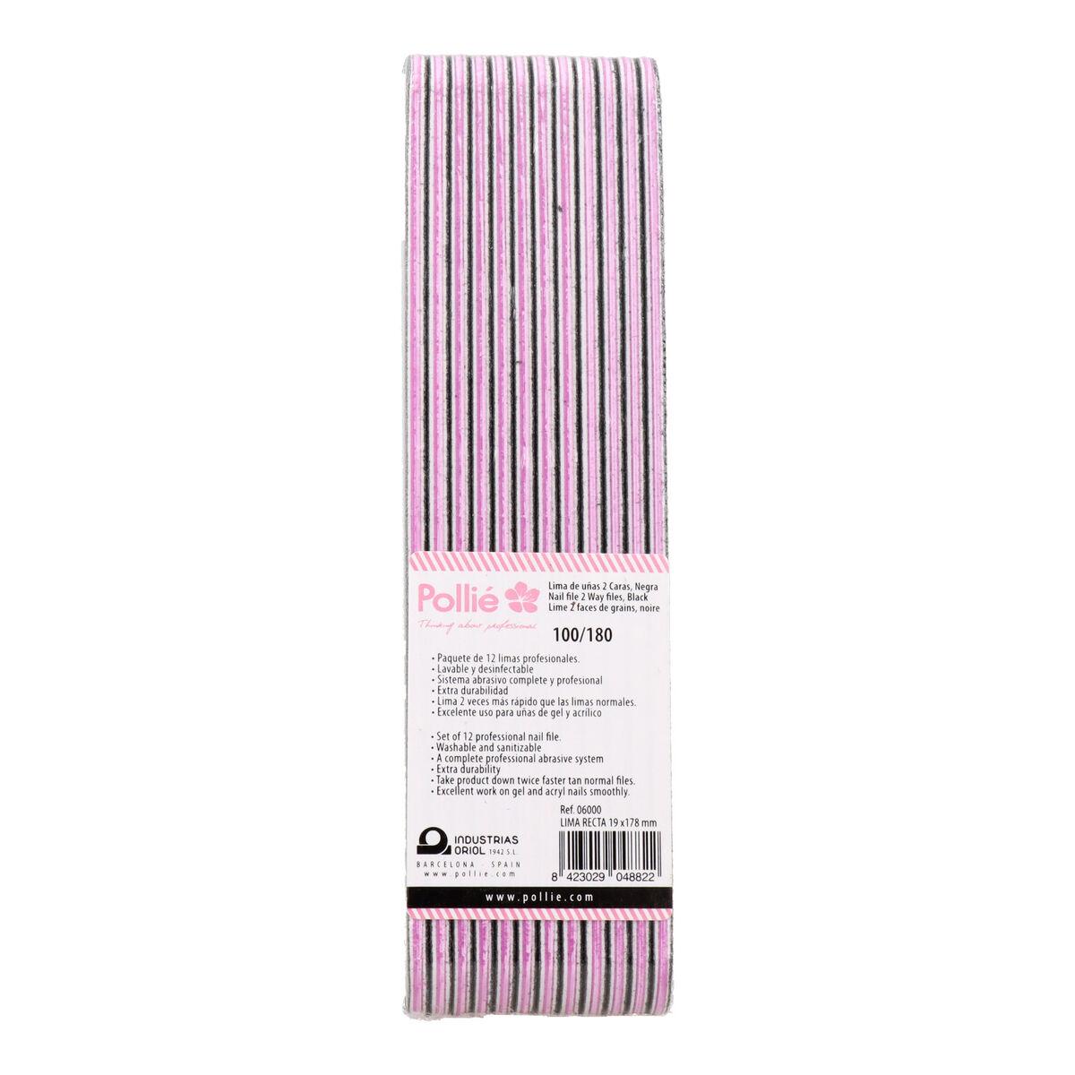 Neglefil Eurostil 100/180 Sort Med puder 12 enheder