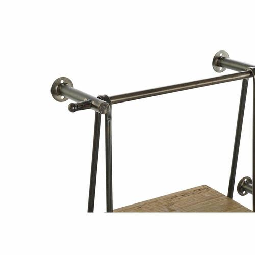 Hylder 2 Dele 42,5 x 20 x 89,5 cm Sort Metal Brun Træ MDF