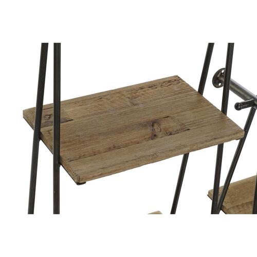 Hylder 2 Dele 42,5 x 20 x 89,5 cm Sort Metal Brun Træ MDF