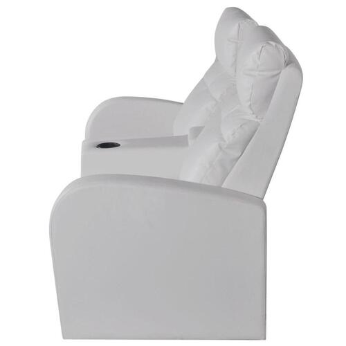 2-personers sofa med LED kunstlæder hvid