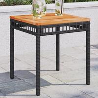 Havebord 38x38x42 cm polyrattan og akacietræ sort