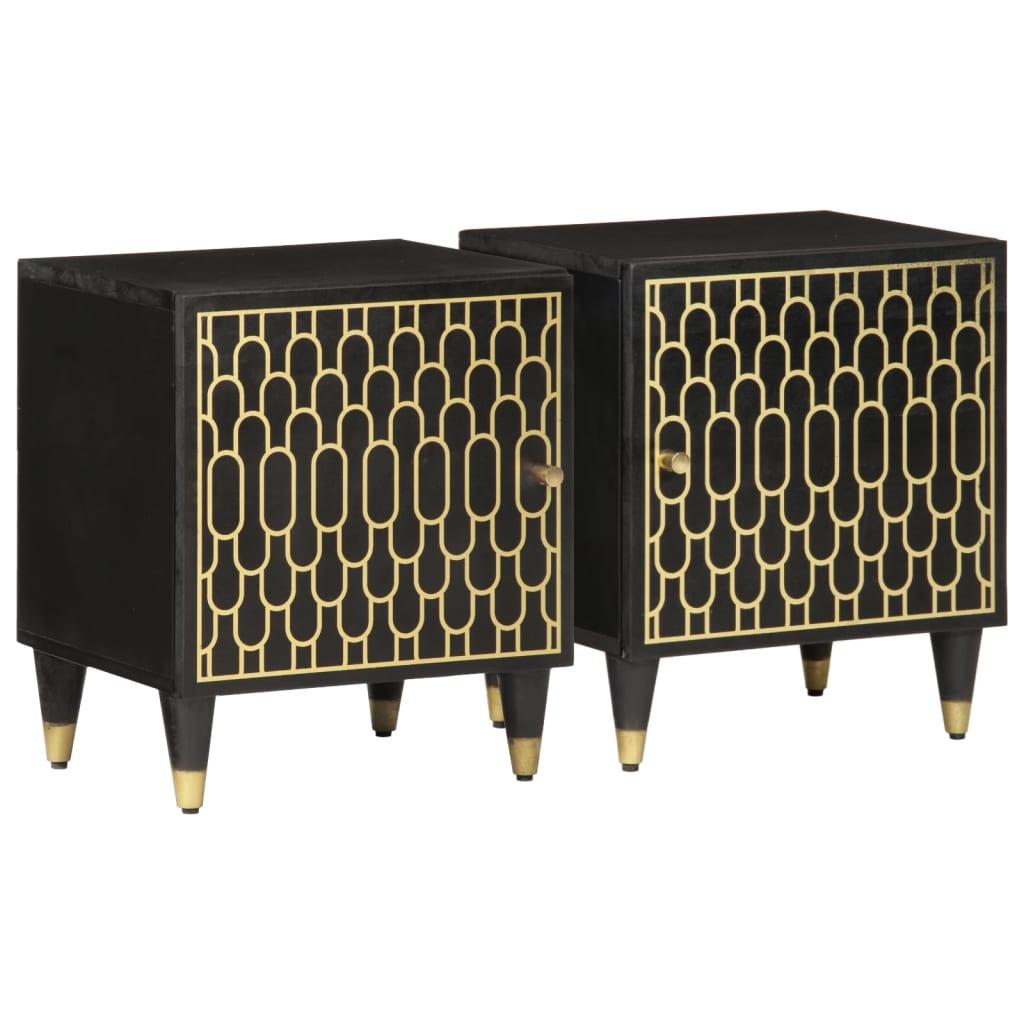 Sengeborde 2 stk. 40x33x46 cm massivt mangotræ