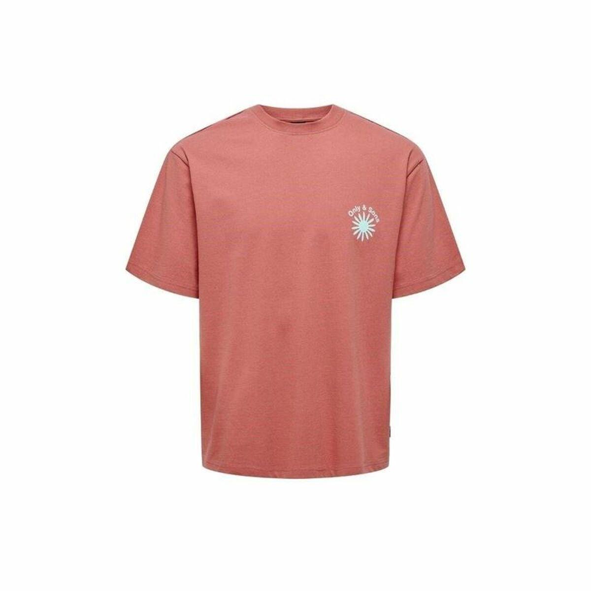 Kortærmet T Shirt Til Mænd Only & Sons Onskasen Rlx Laksefarvet L