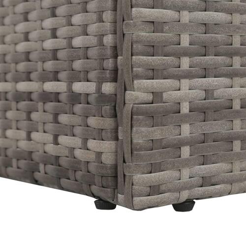 Loungeseng med hynde og puder polyrattan grå