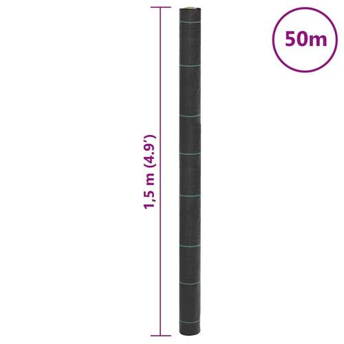 Ukrudtsdug 1,5x50 m PP sort