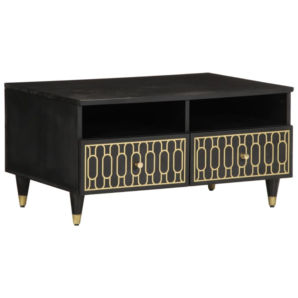 Sofabord 80X54X40 Cm Massivt Mangotræ - Sort