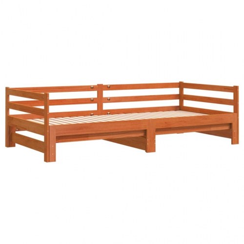Daybed med udtræk 90 x 200 cm - gyldenbrun