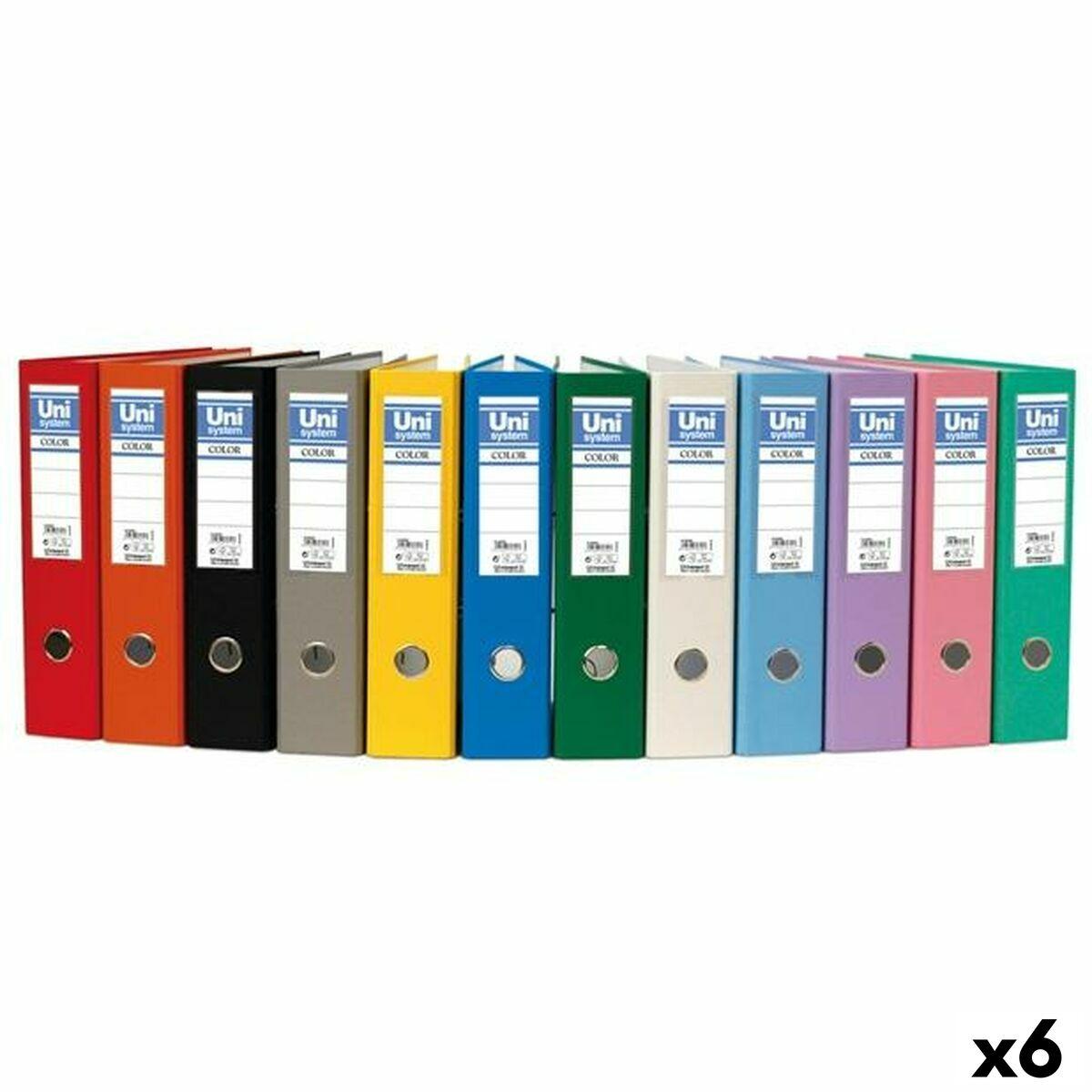 Ringbind Unipapel Sort A4 31,8 x 29 x 7,5 cm (6 enheder)