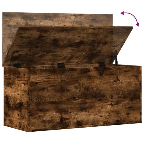 Opbevaringskiste 100×42×46 cm i konstrueret træ - røget egetræsfarve
