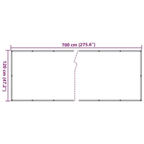 Altanafskærmning 700x120 cm PVC plantedesign grøn