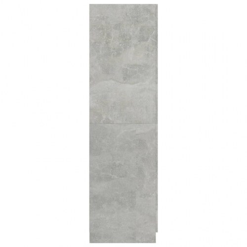 Klædeskab 80 x 52 x 180 cm i betongrå med 2 låger og 2 skuffer