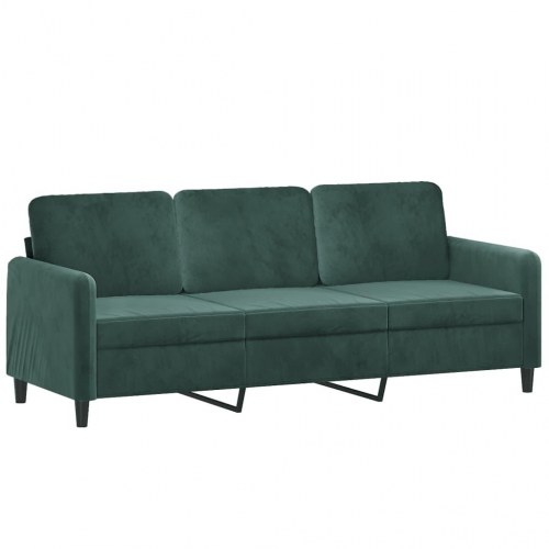 Sofasæt i velour - 3 dele, mørkegrøn
