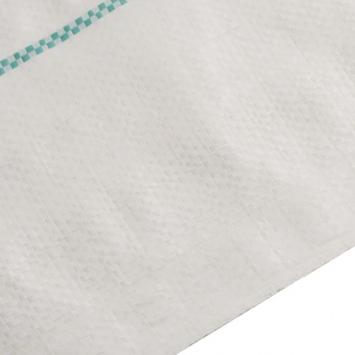 Ukrudtsdug 1 × 150 m - hvid PP, 60 g/m² med grønne striber