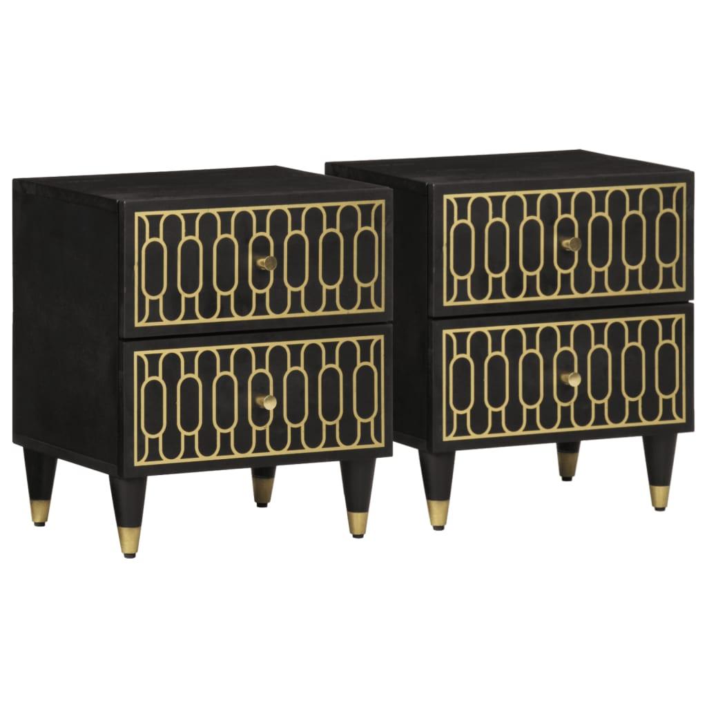 Sengeborde 2 stk. 40x33x46 cm massivt mangotræ billede