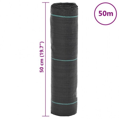 Ukrudtsmembran sort 0,5 × 50 m - PP ukrudtsdug 60 g/m²