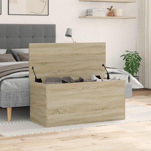 Opbevaringsboks 100×42×46 cm i konstrueret træ - sonoma-eg