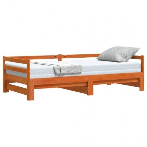 Daybed med udtræk uden madrasser 90 x 190 cm - gyldenbrun