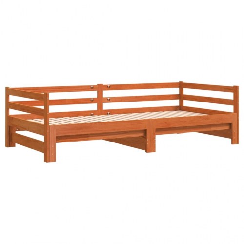 Daybed med udtræk uden madrasser 90 x 190 cm - gyldenbrun