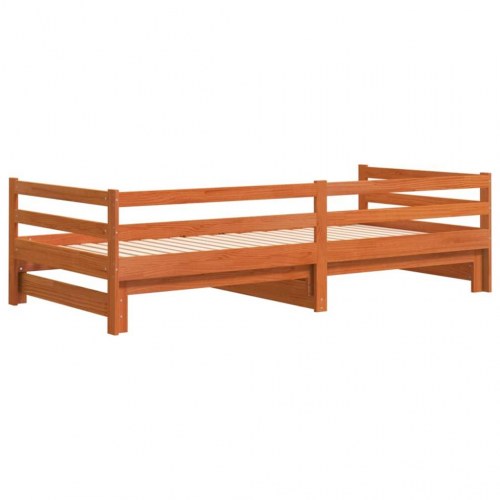 Daybed med udtræk uden madrasser 90 x 190 cm - gyldenbrun