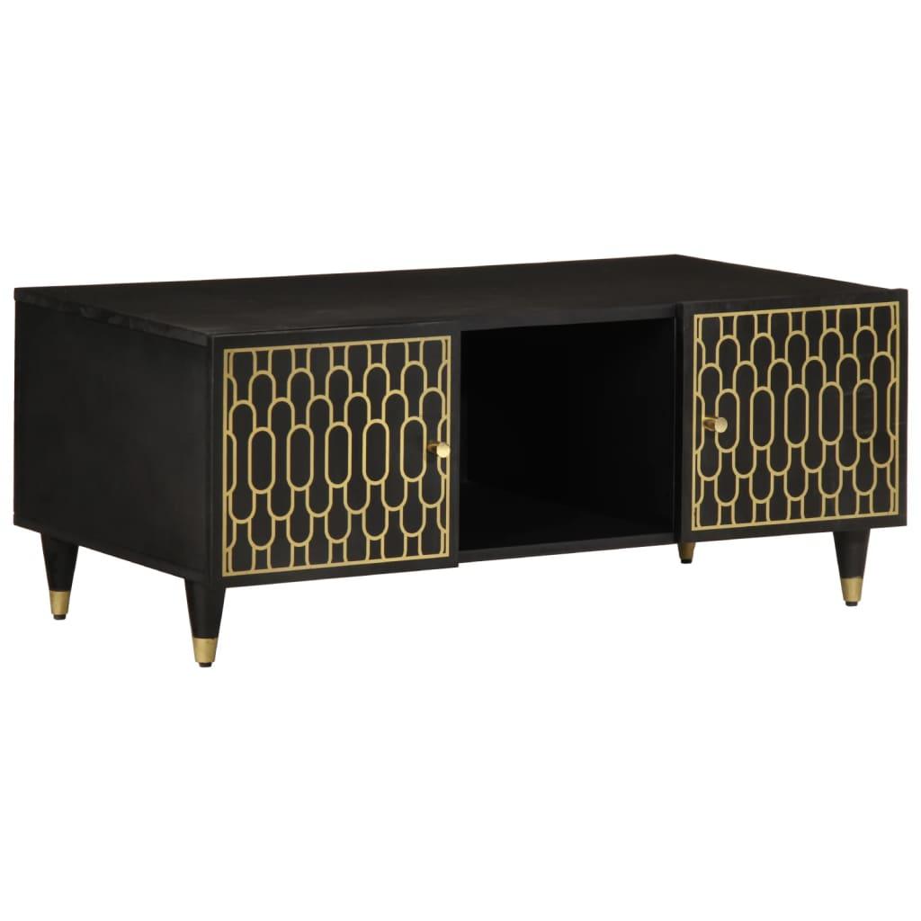 Sofabord 100X54X40 Cm Massivt Mangotræ - Sort