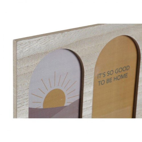 Knagerække i træ/MDF, 56 × 5 × 23,5 cm - boho, natur/multifarvet