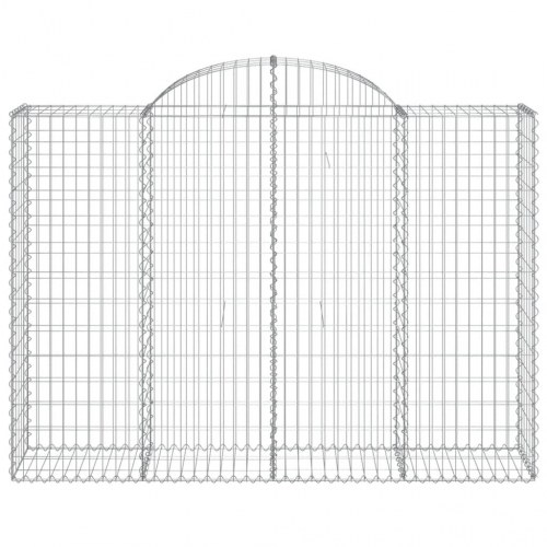 Buede gabionkurve - 2 stk. 200×50×140/160 cm i galvaniseret jern