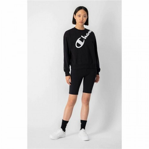 Sweaters uden Hætte til Kvinder Champion Diagonal Logo Sort - S