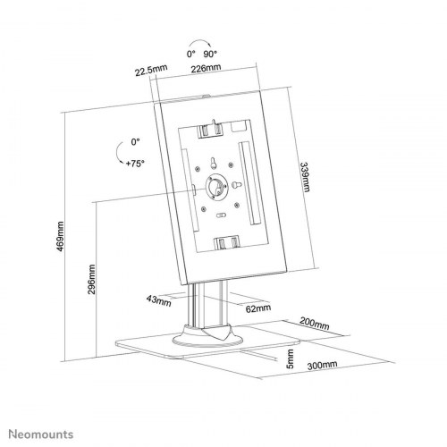 Neomounts DS15-650WH1 tablet-holder til bord - hvid