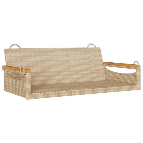 Gyngebænk 109x62x40 cm polyrattan beige