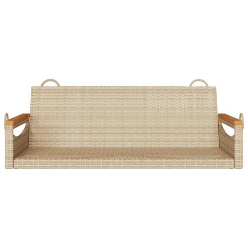 Gyngebænk 109x62x40 cm polyrattan beige