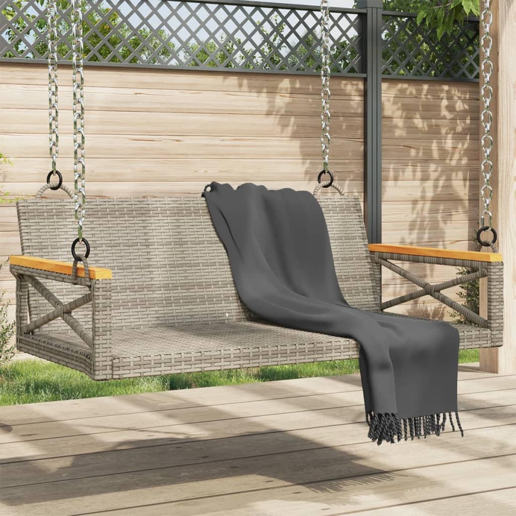 Gyngebænk 109x62x40 cm polyrattan grå