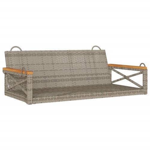 Gyngebænk 109x62x40 cm polyrattan grå