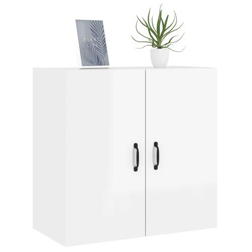 Vægskab 60x31x60 cm konstrueret træ hvid højglans