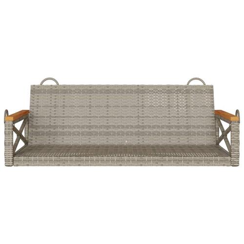 Gyngebænk 109x62x40 cm polyrattan grå