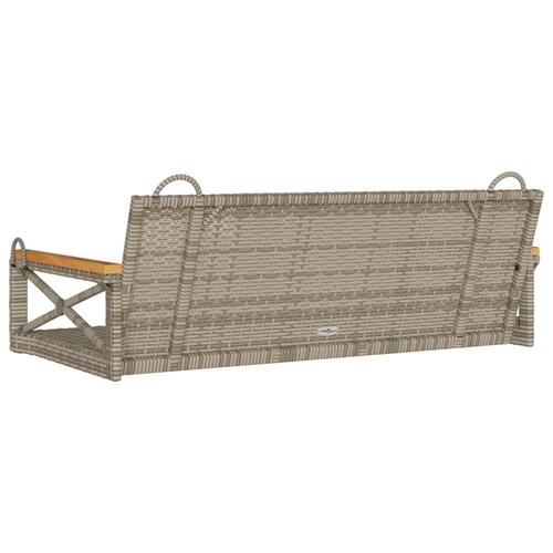 Gyngebænk 109x62x40 cm polyrattan grå
