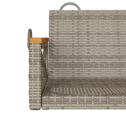 Gyngebænk 109x62x40 cm polyrattan grå