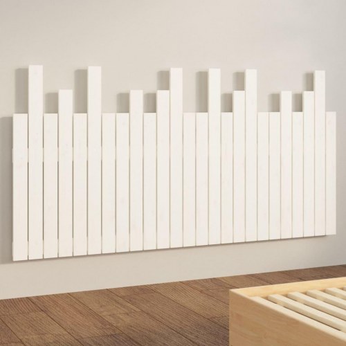 Sengegavl i massivt fyrretræ - hvid, 159,5 x 3 x 80 cm