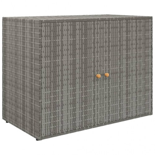 Opbevaringsskab til haven i polyrattan - 100 × 55,5 × 80 cm, grå