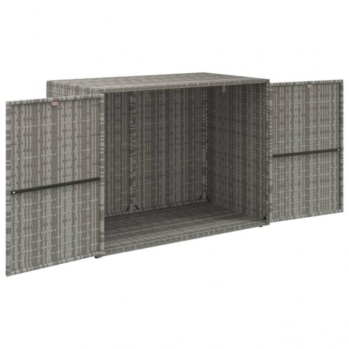 Opbevaringsskab til haven i polyrattan - 100 × 55,5 × 80 cm, grå