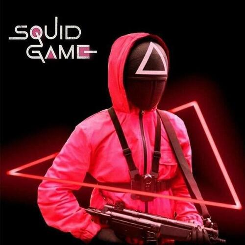 Maske Squid Game Triangle Soldier Tilbehør til Kostume