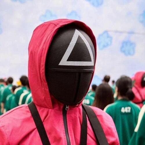Maske Squid Game Triangle Soldier Tilbehør til Kostume