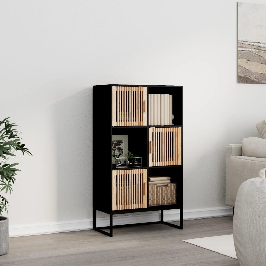 Højskab 70X35X125 Cm Konstrueret Træ - Sort