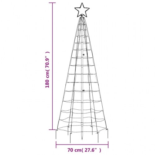 LED-juletræ med spyd 180 cm - 220 LED, blåt lys